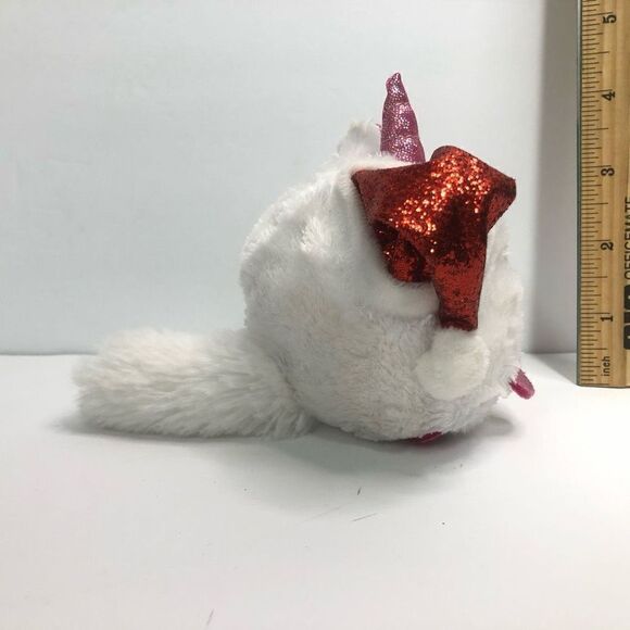 white unicorn snowflake amazing squishee plushie from stud red hat christmas 4” - Picture 3 of 9